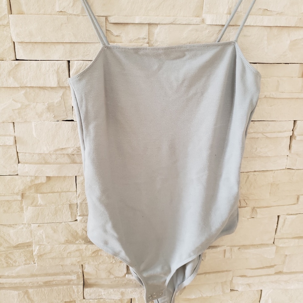 Topshop square neck bodysuit with spaghetti straps